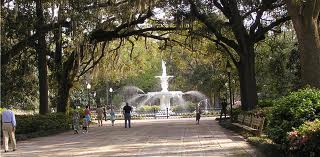 The parks of Savannah, Georgia that we use to walk back in 1960.  Picture courtesy of Google image search.